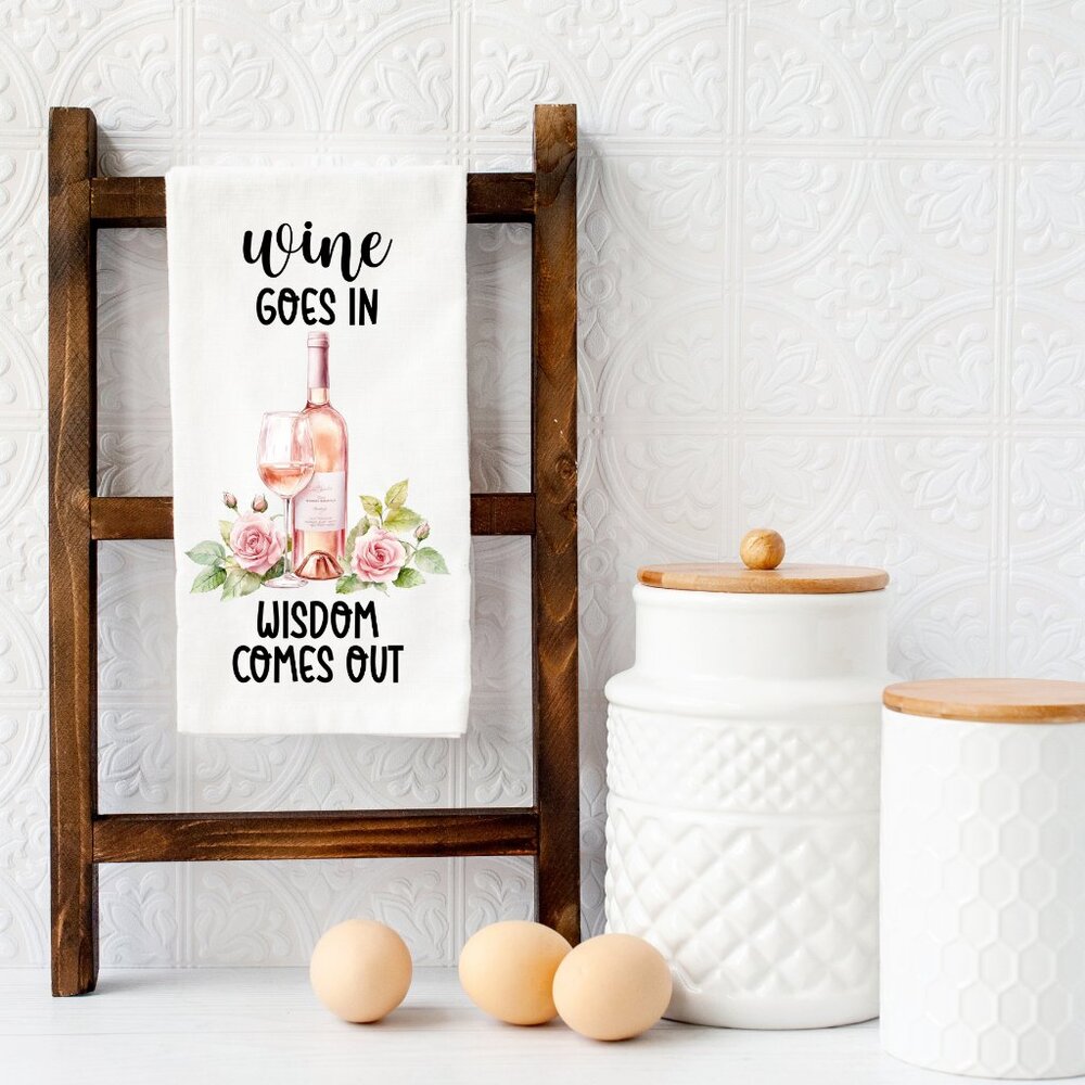 Funny Bar Towels For Wine Lover, Wine Gift For A Friend, Bar & Kitchen Decor